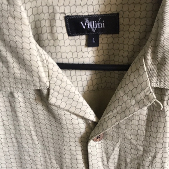 Green Olive Vilini button down short sleeve size large - Picture 2 of 3